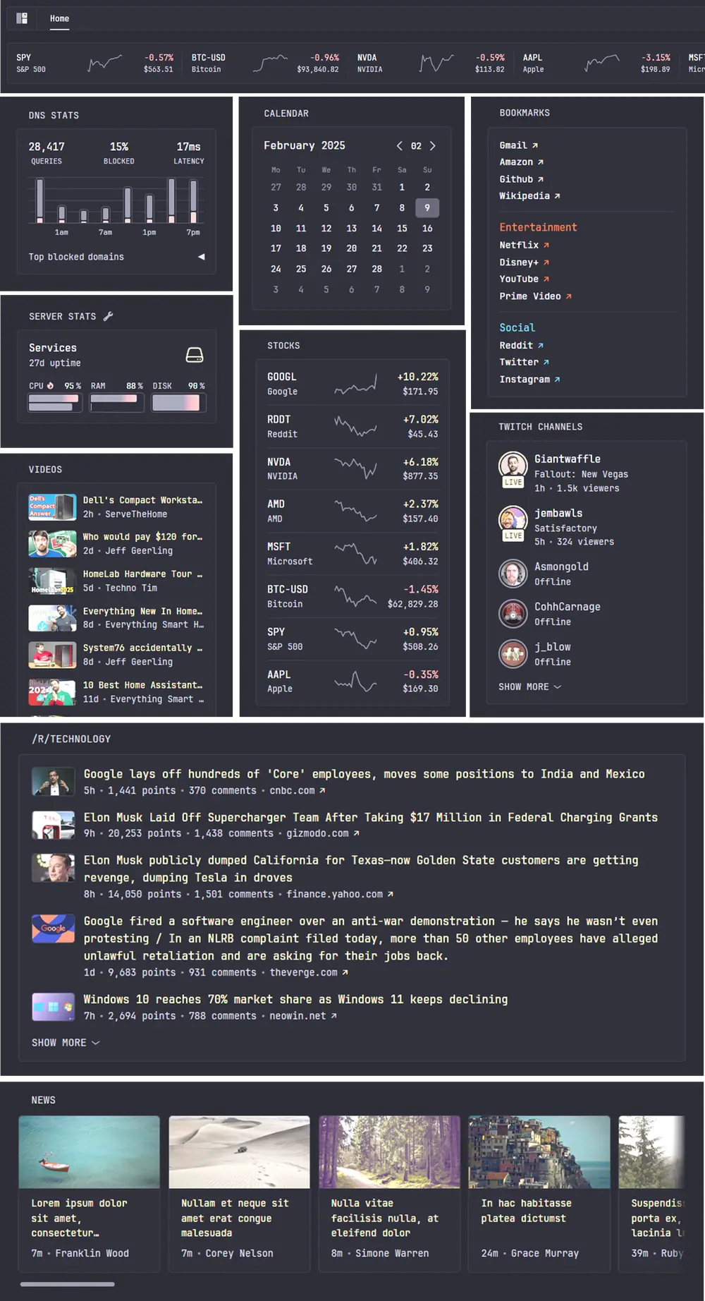 丰富的官方组件
